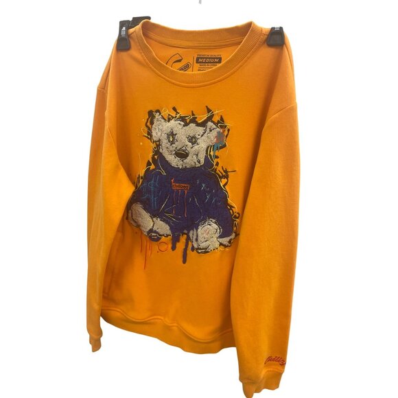 Civilized mens Orange bear graphic embroided Crewneck Sweatshirt Size Medium SKU - Picture 10 of 10